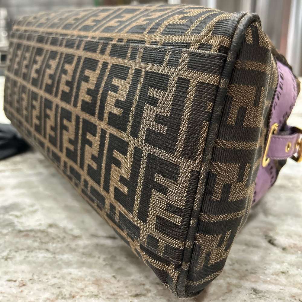 Fendi Zucca Authentic FF Du Jour Brown and Purple Satchel - Picture 11 of 17